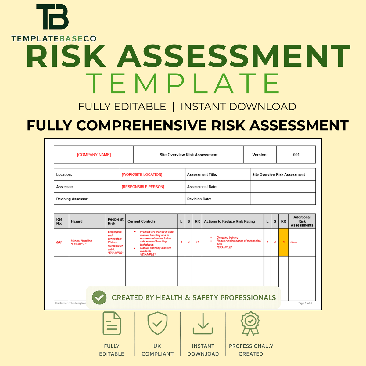 Risk Assessment Template