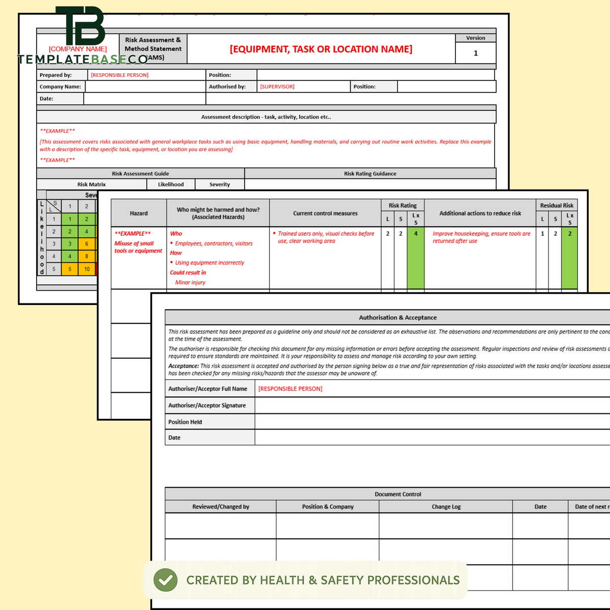 RAMS - Risk Assessment Method Statement Template