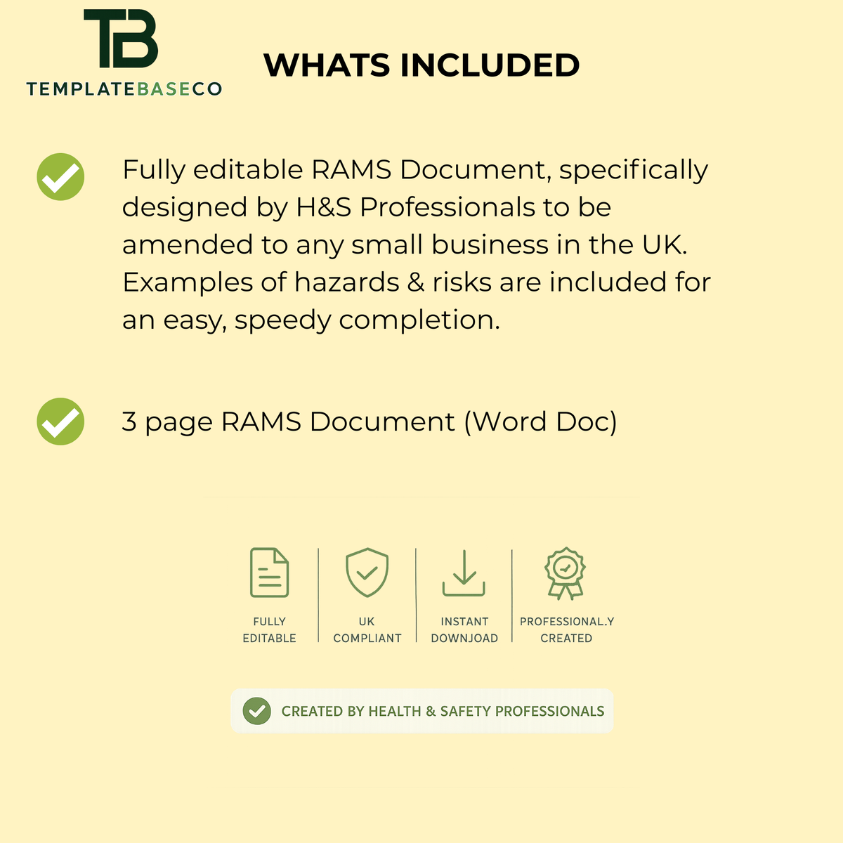 RAMS - Risk Assessment Method Statement Template