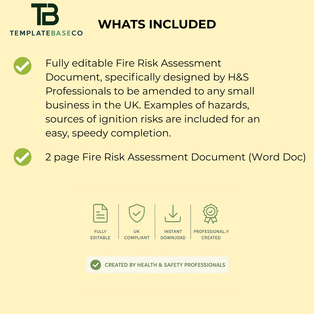 Fire Risk Assessment Template