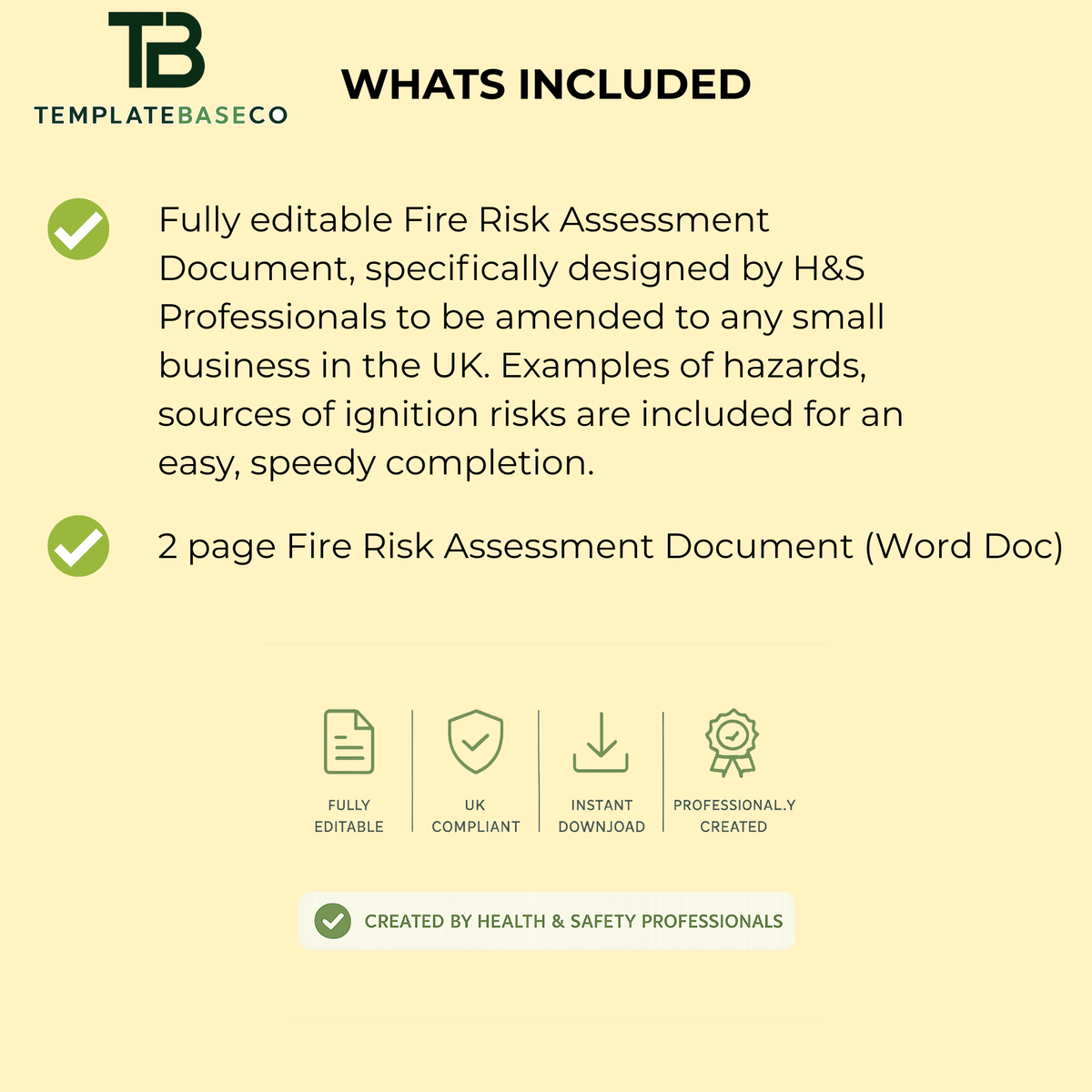 Fire Risk Assessment Template