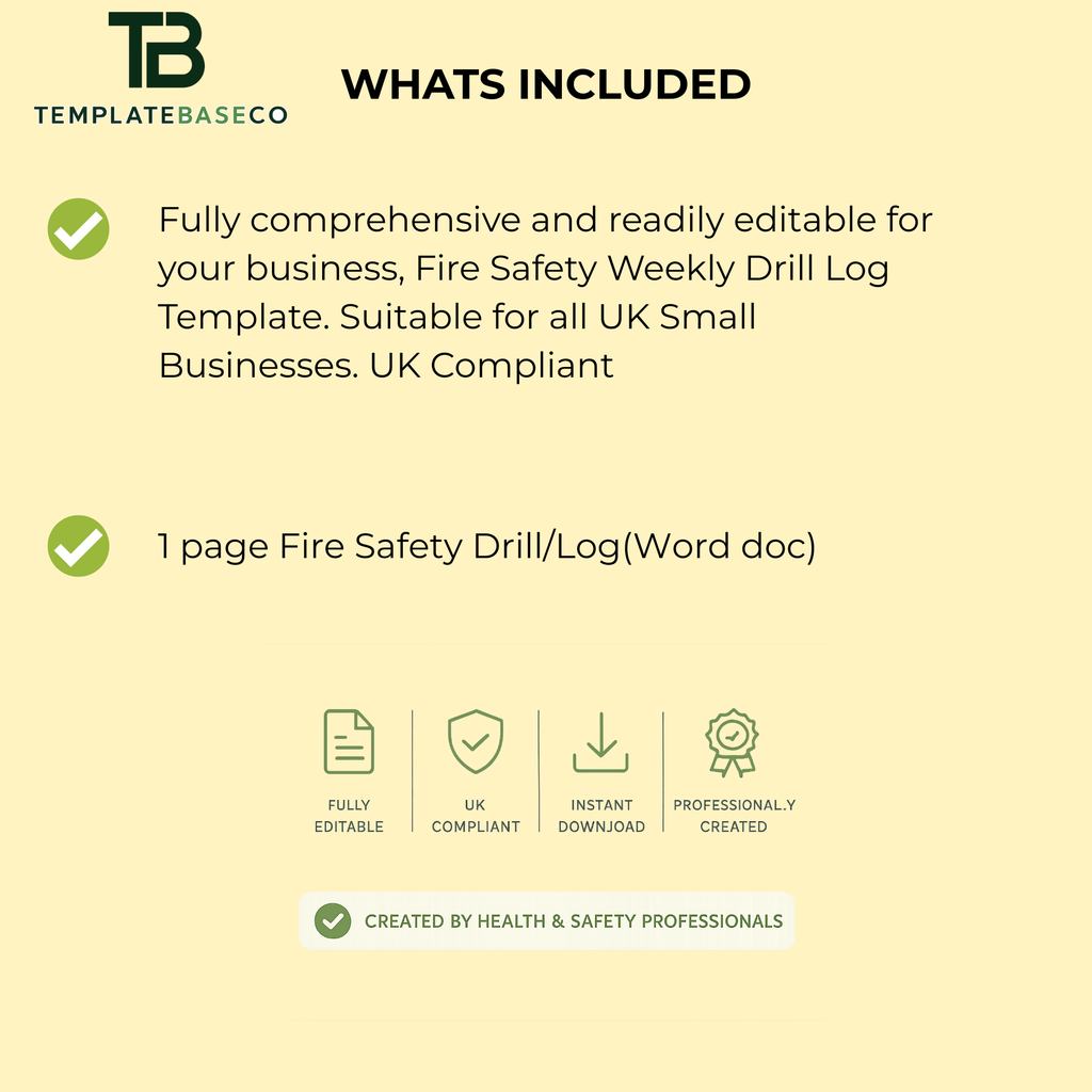 Fire Safety Drill Template