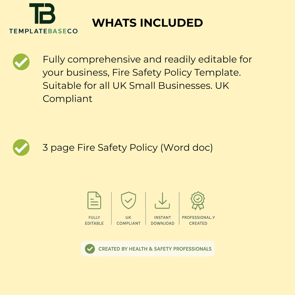 Fire Safety Policy Template