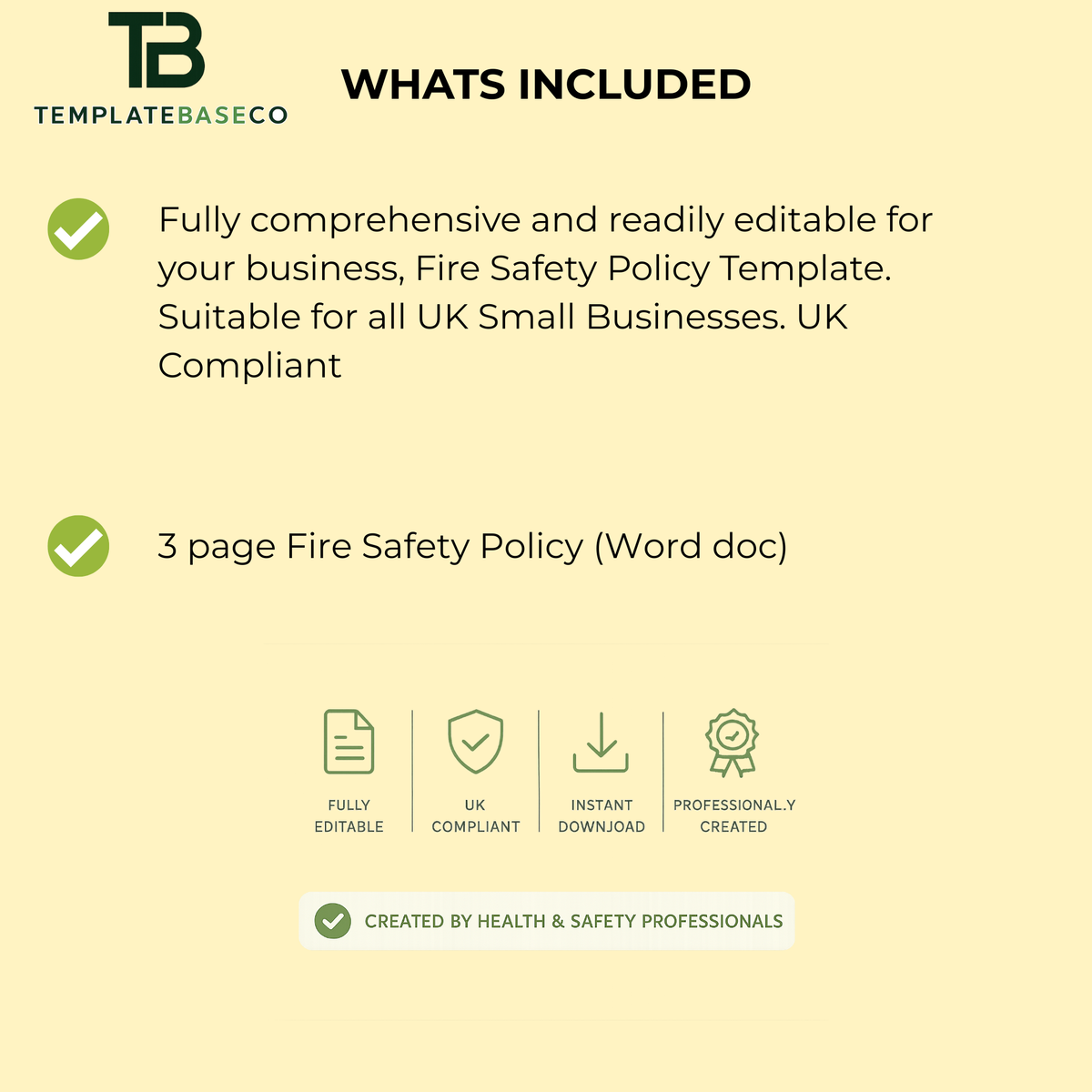 Fire Safety Policy Template