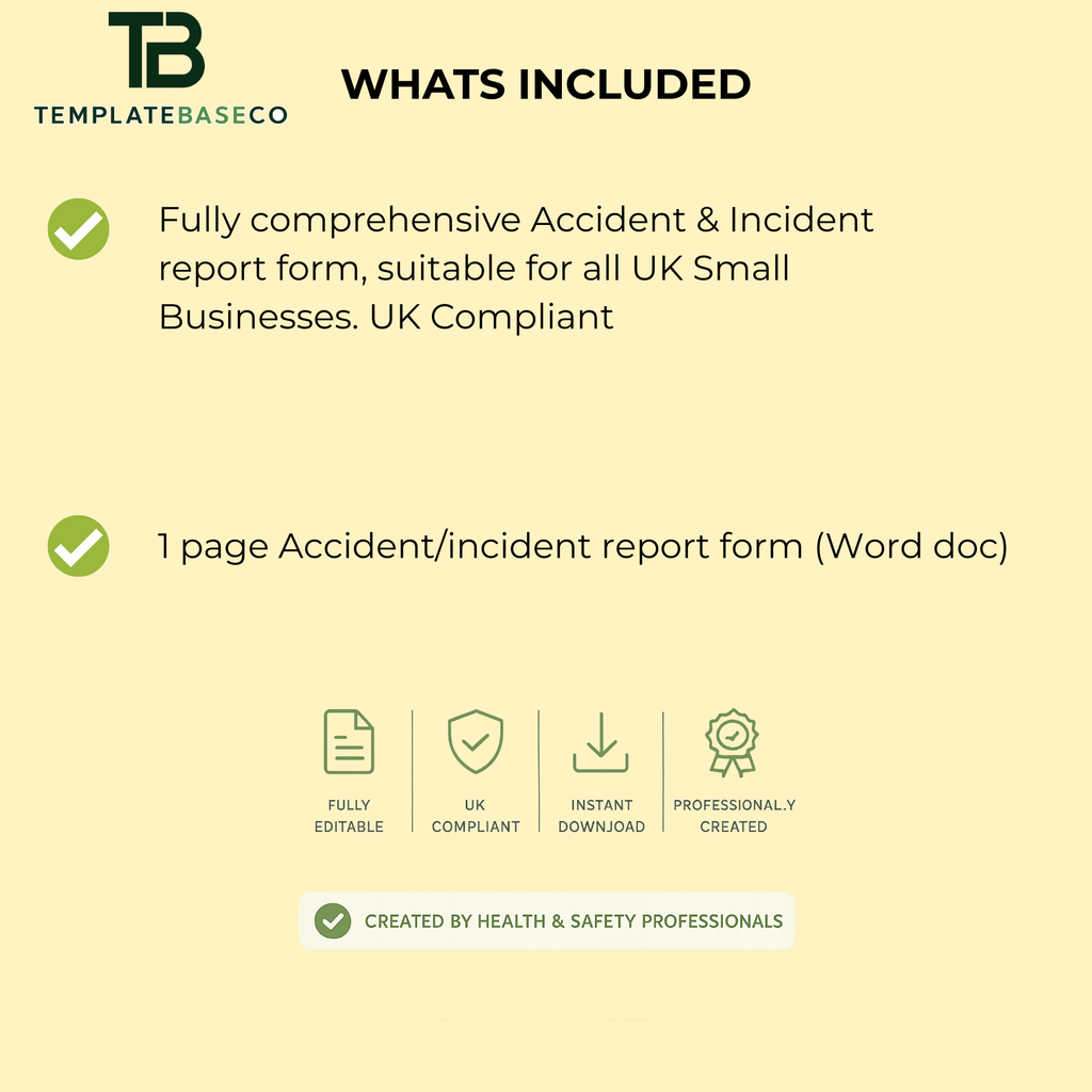 Accident/Incident Report Form Template